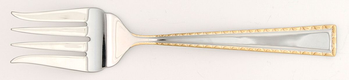 Golden Criteria (Stainless) Medium Solid Cold Meat Serving Fork by Gorham Silver-1