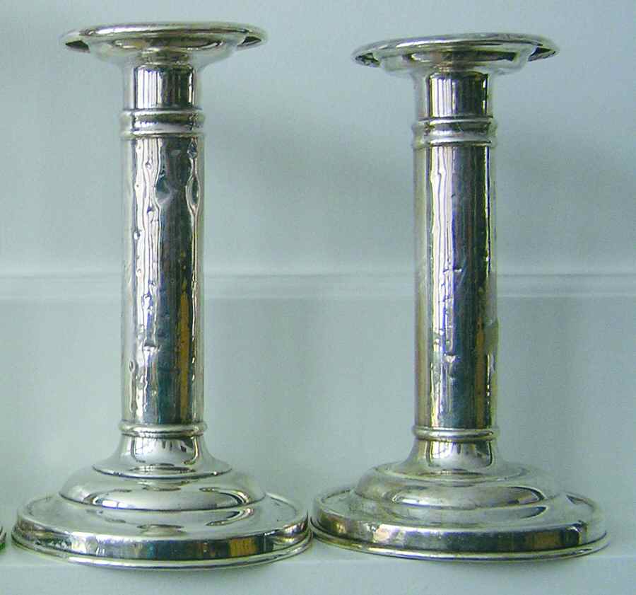 A2551 (Sterling, Hollowware) Pair of 5" Candlesticks by Gorham Silver-1