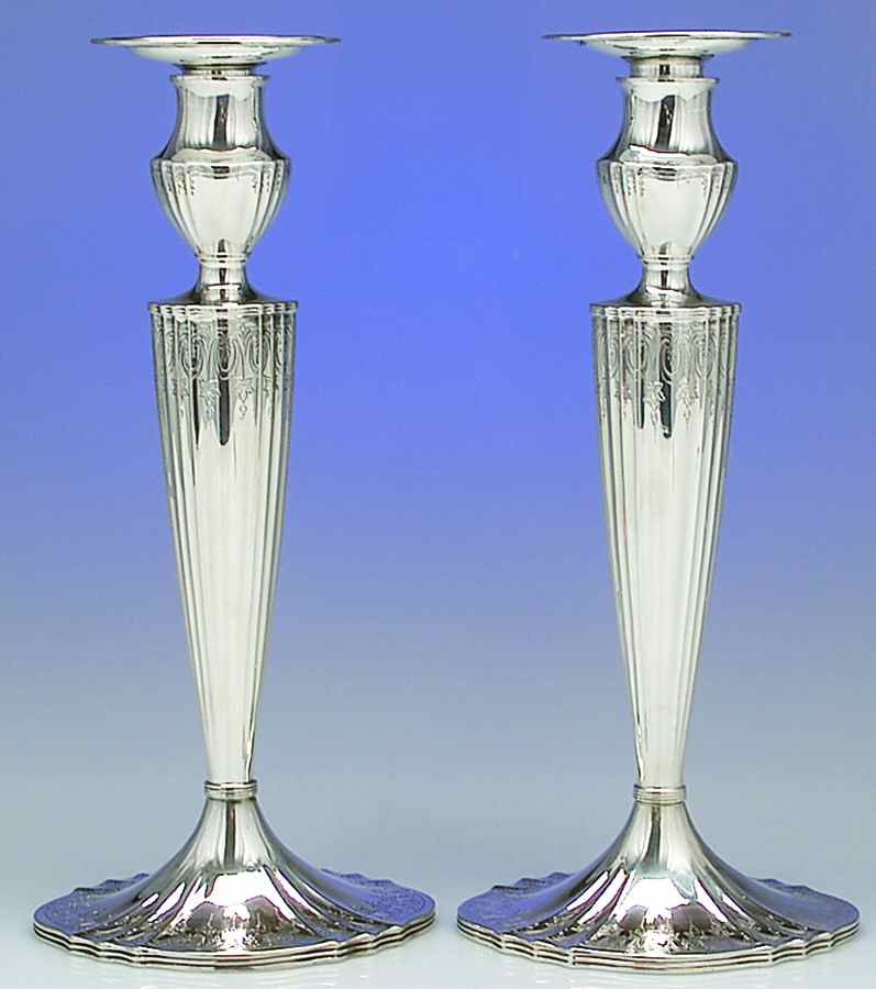6772 (Sterling, Hollowware) Pair of Candlesticks by Graff Washbourn & Dunn-1