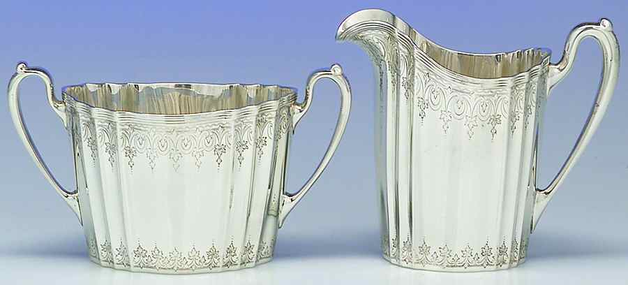 6772 (Sterling, Hollowware) Mini Sterling Creamer and Open Sugar by Graff Washbourn & Dunn-1