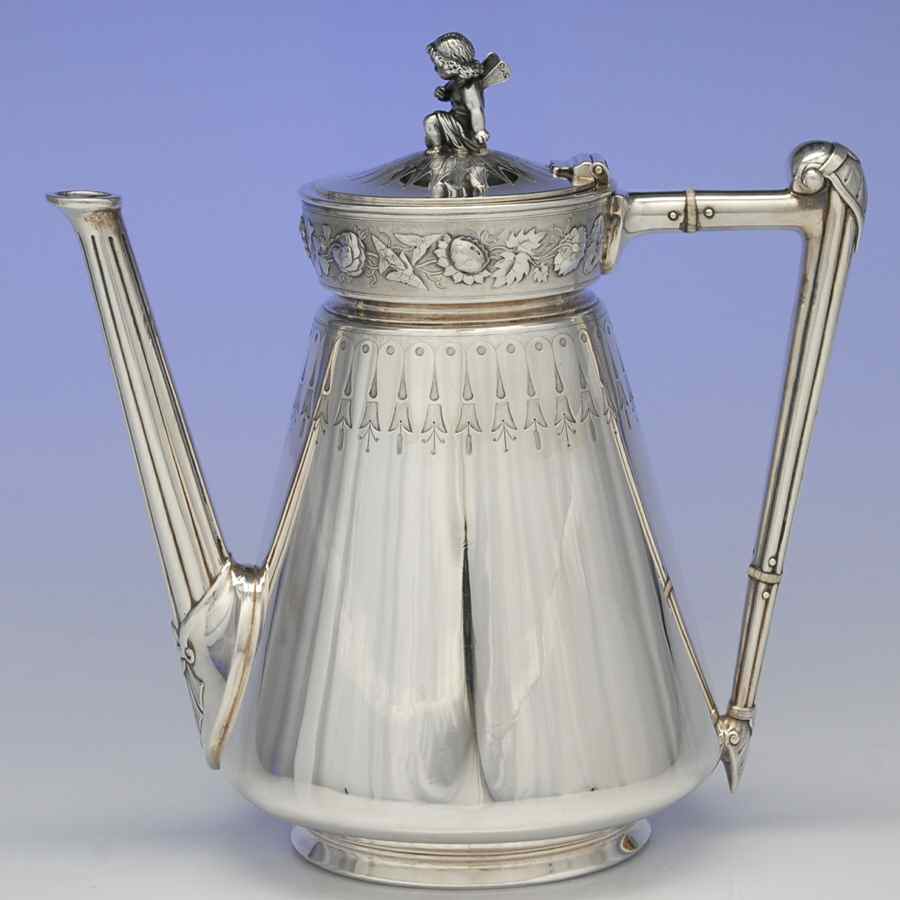 500 (Sterling, Hollowware) Coffee Pot by Gorham Silver-1