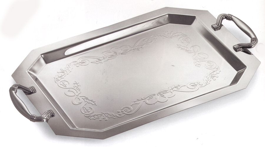 Estate (Hollowware, Whiet Bronze Plated 15" Ribbon Tray by Gorham Silver-1