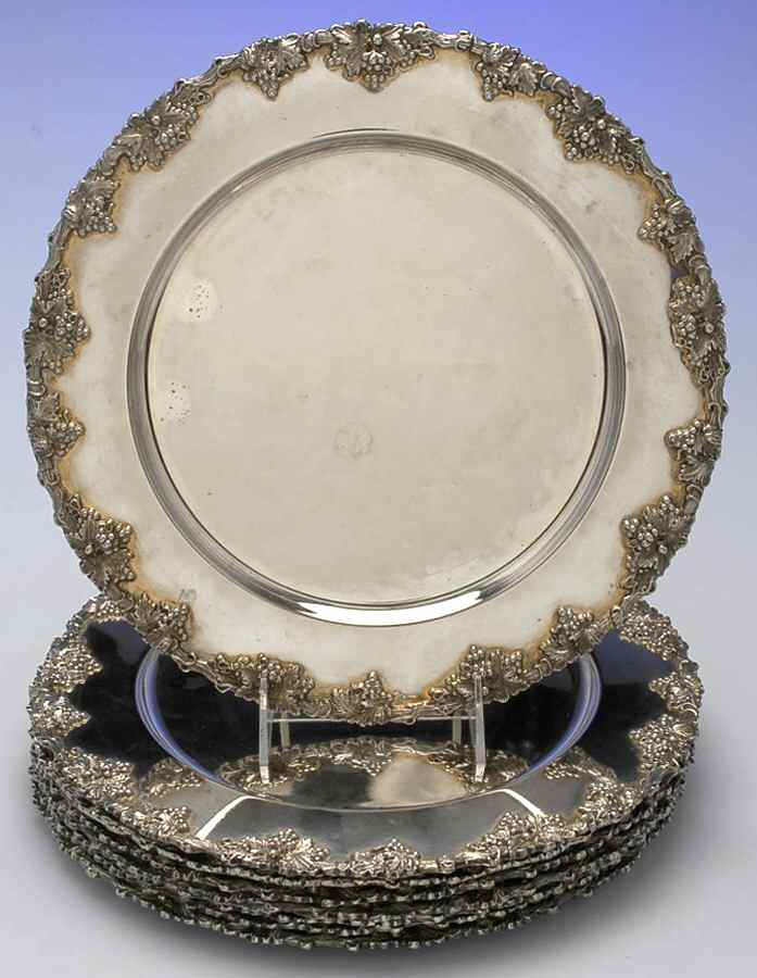 Vineyard (Silverplate, Hollowware) Service/Dinner Plate - Set of 8 by Godinger-1