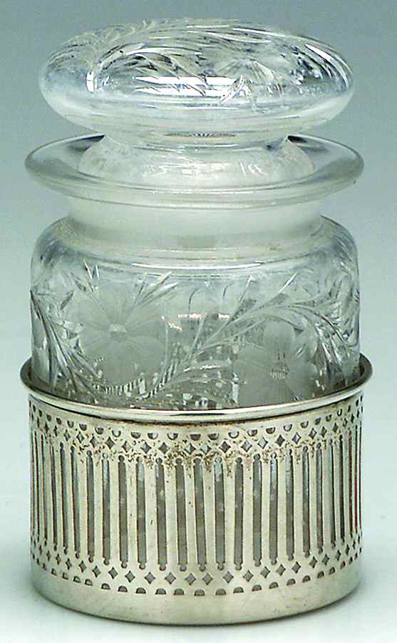 2117D (Sterling, Hollowware) Crystal Dresser Jar with Sterling Handle-Lid Only by Gorham Silver-1