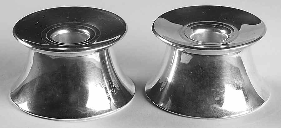 Pyramid (Sterling, Hollowware) Pair of Weighted Console Candleholders by Gorham Silver-1