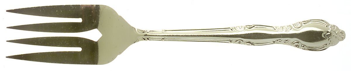 Treasure Gold (Gold Electroplate) Medium Solid Cold Meat Serving Fork by Gibson-1