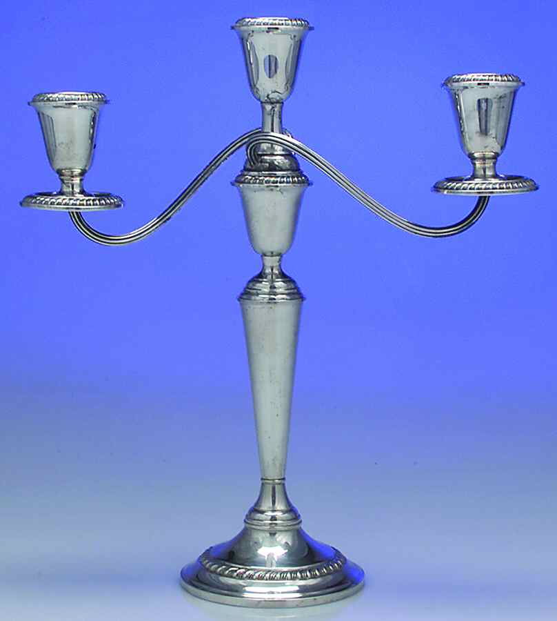 Cambridge (Sterling, Hollowware) Weighted 3 Light Candelabra by Gorham Silver-1