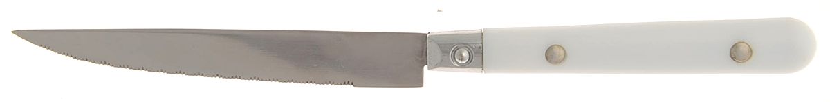 Casual Living-White (Stainless, Plastic) Individual Solid Handle Steak Knife by Gibson-1