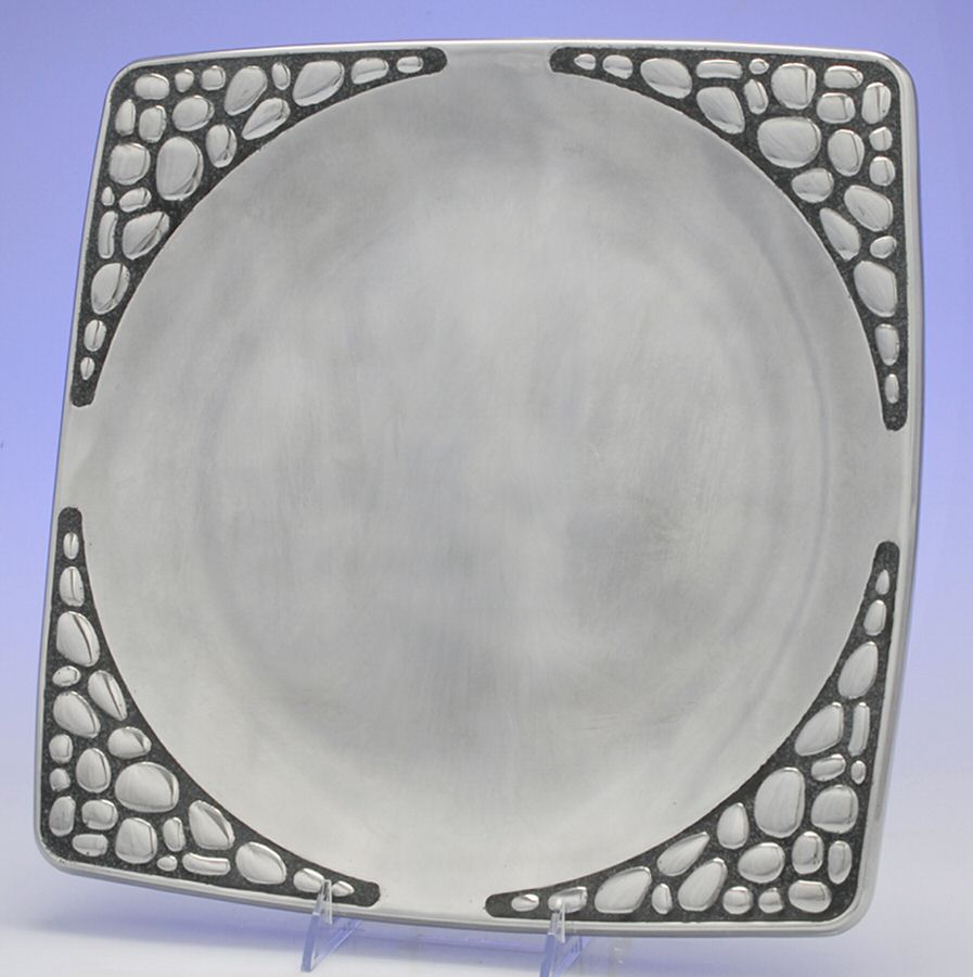 River Rock (Hollowware) 14" Square Tray by Gorham Silver-1
