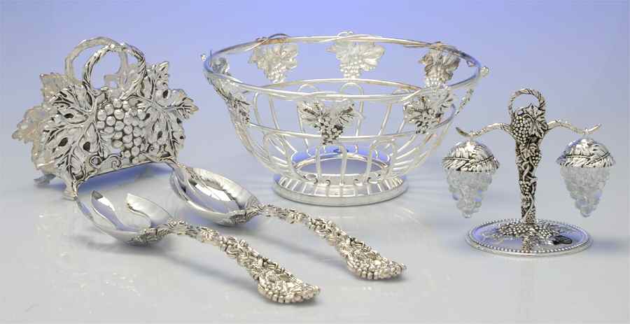 Grape (Silverplate, Hollowware) 5pc Serving Set by Godinger-1