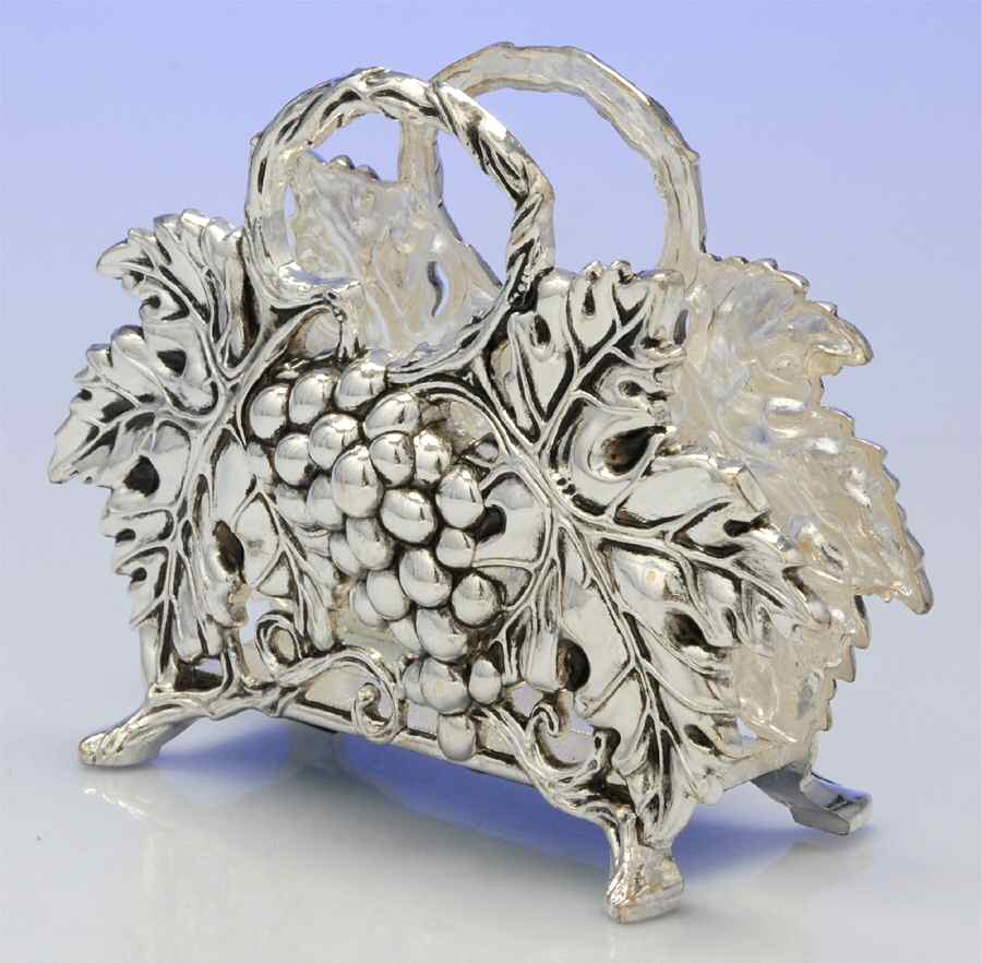 Grape (Silverplate, Hollowware) Silverplate Napkin Holder by Godinger-1