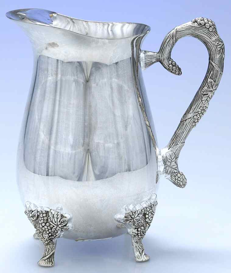Grape (Silverplate, Hollowware) Plated Water Pitcher with Ice Lip by Godinger-1