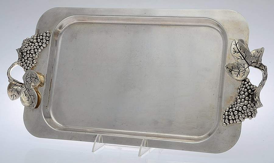 Grape (Silverplate, Hollowware) 17" Rectangular Tray by Godinger-1