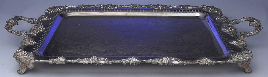 GDS1 (Silverplate, Hollowware) Large Silverplate Waiter Tray by Goldfeder Silver Co-1