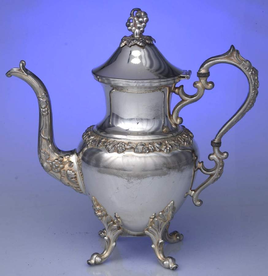 GDS1 (Silverplate, Hollowware) Silverplate Coffee Pot by Goldfeder Silver Co-1