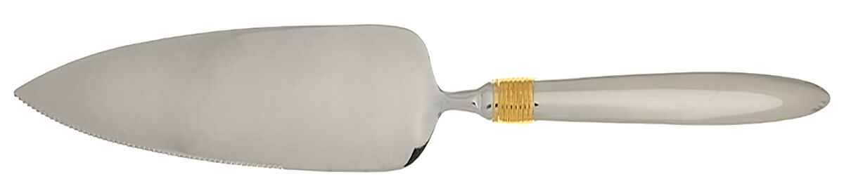 Narragansett Gold (Stnls, No Wings) Pie Server with Serrated Stainless Blade HC by Gorham Silver-1