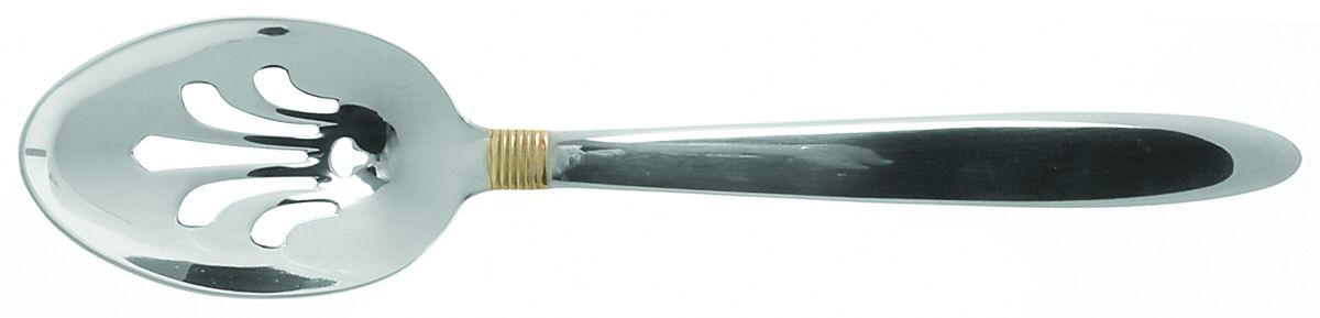 Narragansett Gold (Stnls, No Wings) Pierced Tablespoon (Serving Spoon) by Gorham Silver-1