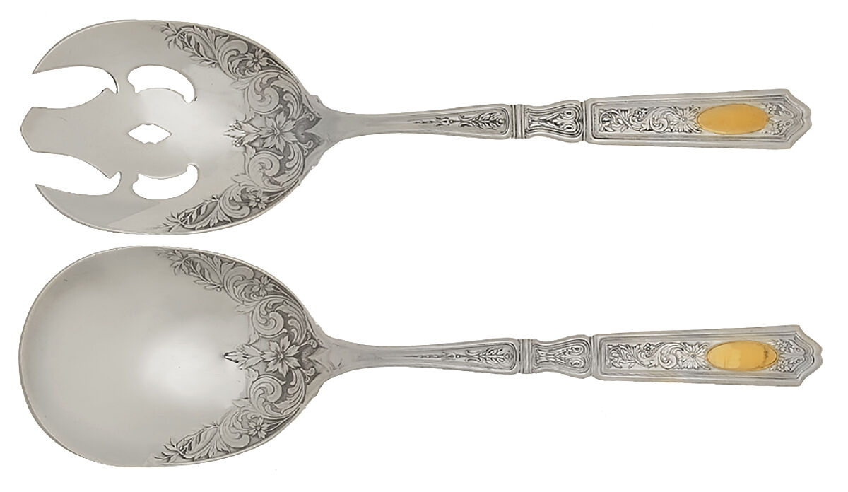Golden St. Dunstan (Sterling) (2 Pc) Solid Salad Set by Gorham Silver-1