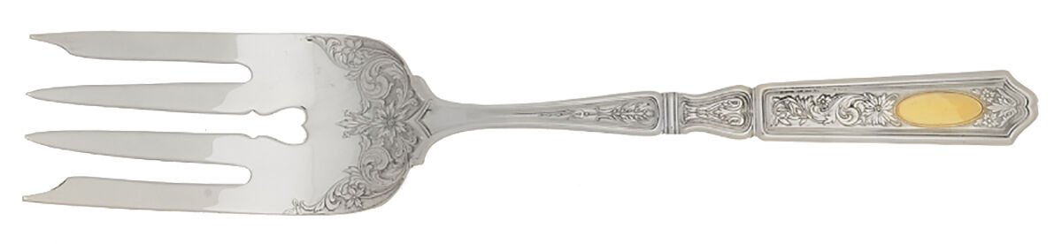 Golden St. Dunstan (Sterling) Large Solid Cold Meat Serving Fork by Gorham Silver-1