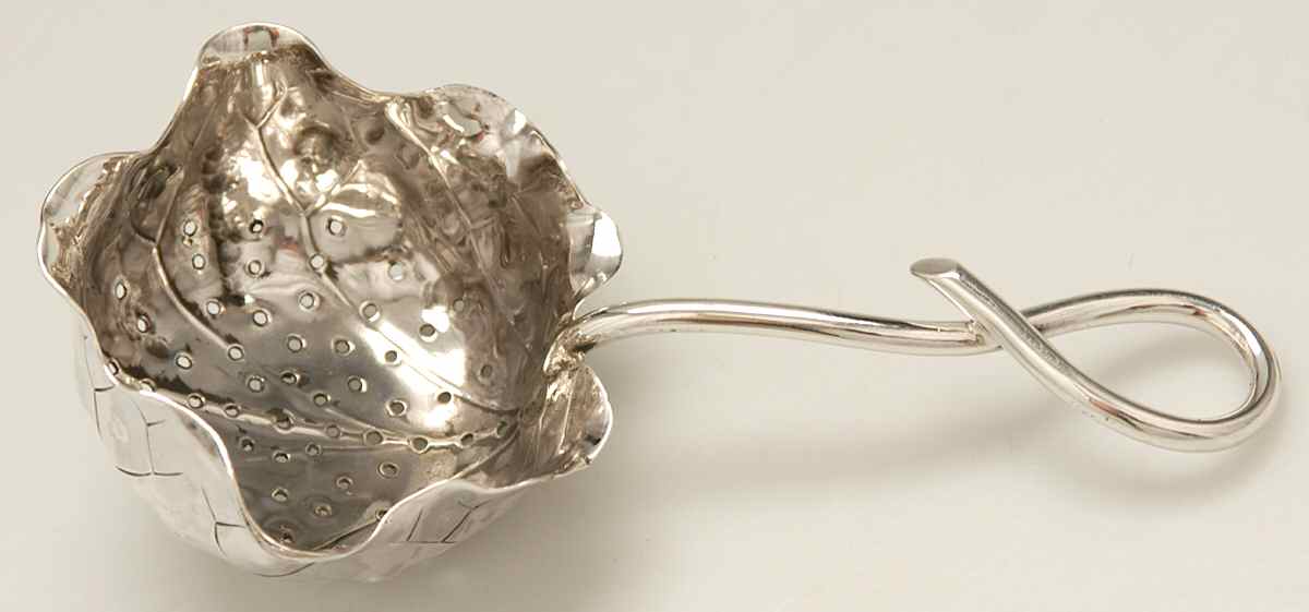 278 (Sterling, Hollowware) Solid Individual Overcup Tea Strainer by George W Shiebler-1