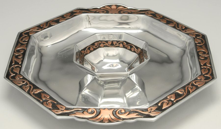 Bronze Age (Hollowware) 2 Piece Chip & Dip Set by Gorham Silver-1
