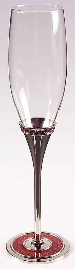 Razzle Dazzle (Silverplate, Hollowware) Glass & Silver Champagne Flute by Gorham Silver-1