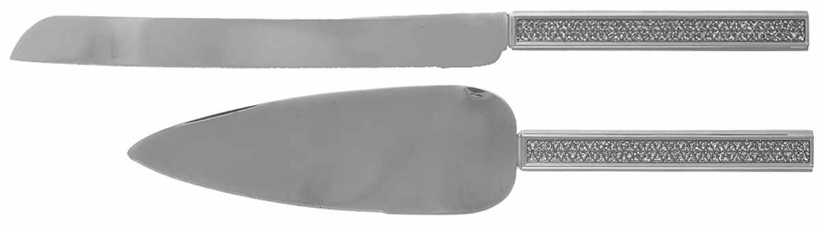Razzle Dazzle (Silverplate, Hollowware) 2 Piece Cake Serving Set (CAKSL & CAKST) by Gorham Silver-1