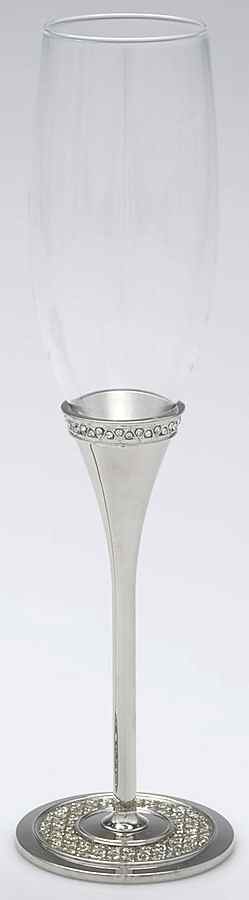 Razzle Dazzle (Silverplate, Hollowware) Glass & Silver Champagne Flute by Gorham Silver-1