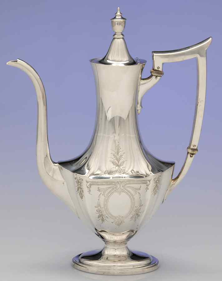 Plymouth-Engraved (Sterling, Hollowware, A2311) Sterling Demitasse Pot by Gorham Silver-1