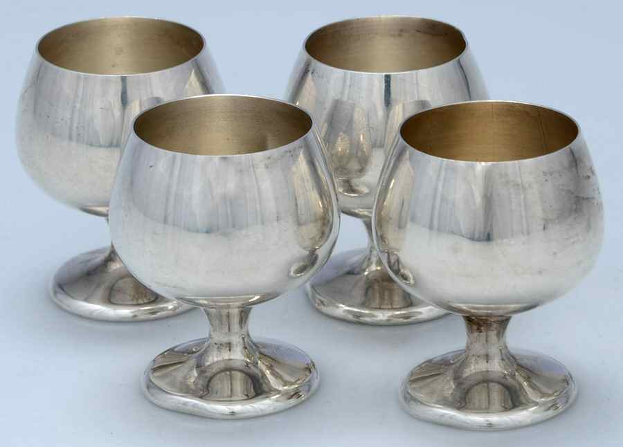 955 (Sterling, Hollowware) Enameled Cordial Cup - Set of 4 by Gorham Silver-1
