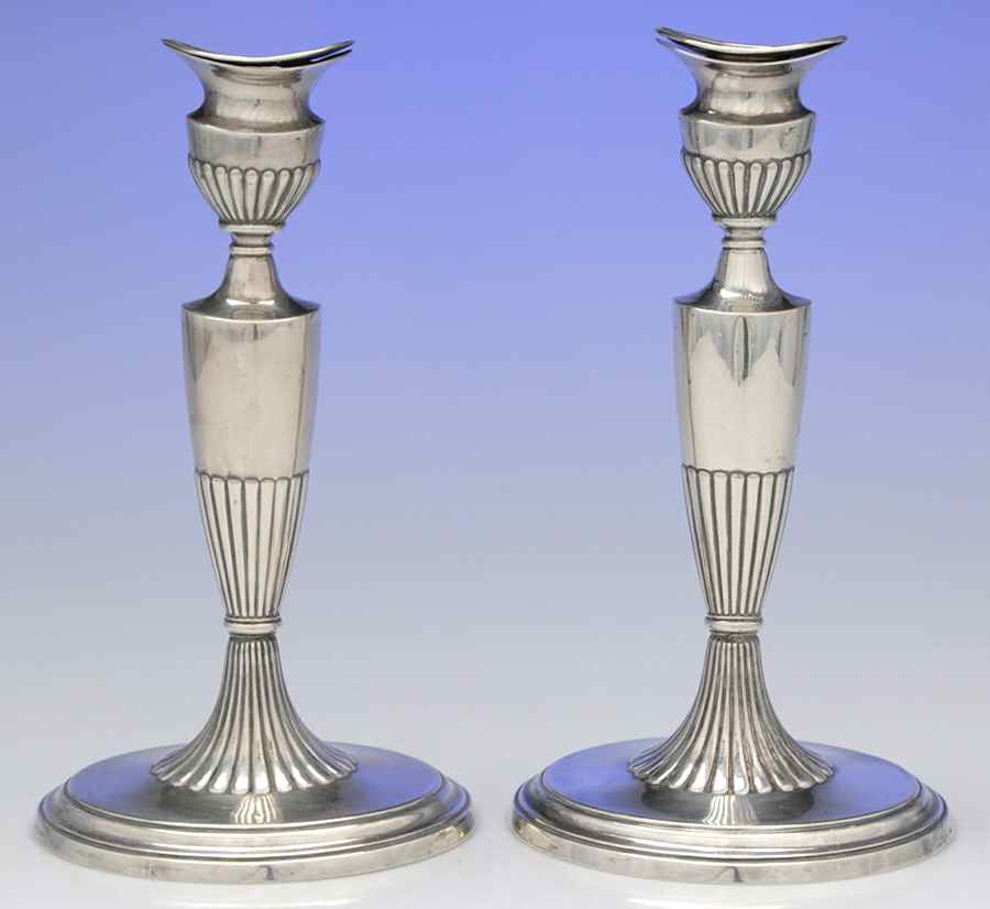 A521 (Sterling, Hollowware) Pair of Candlesticks by Gorham Silver-1