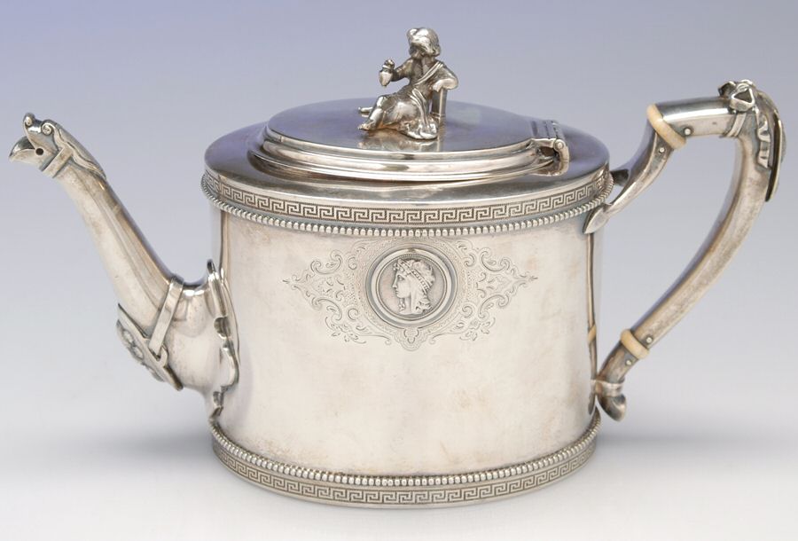 261 (Coin, Hollowware) Tea Pot by Gorham Silver-1