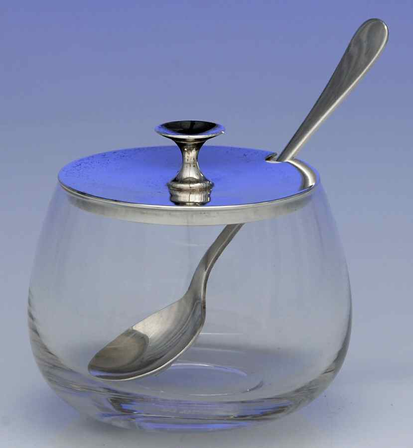 914 (Sterling, Hollowware) Jam Jar & Lid by Gorham Silver-1