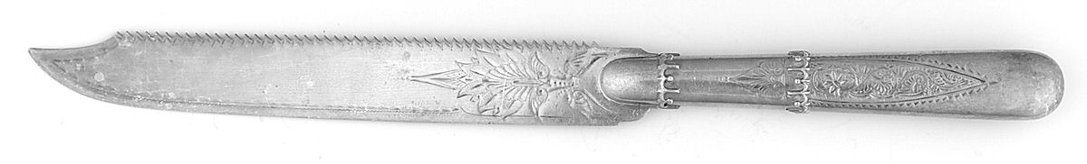 GS90 (Sterling) Hollow Handle Bright Cut Solid Cake Saw by Gorham Silver-1