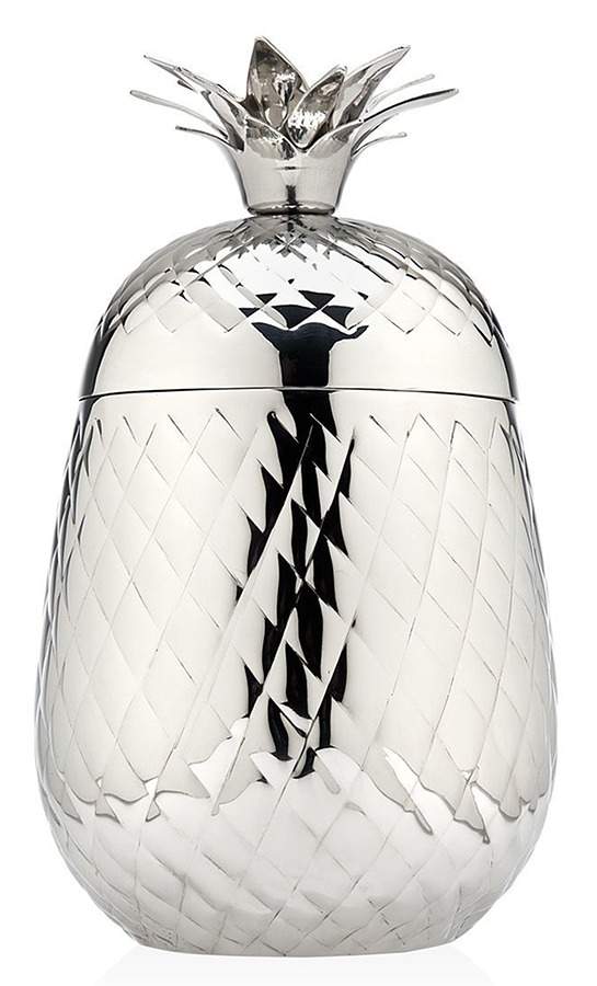 Pineapple (Silverplate, Hollowware) Ice Bucket & Lid by Godinger-1