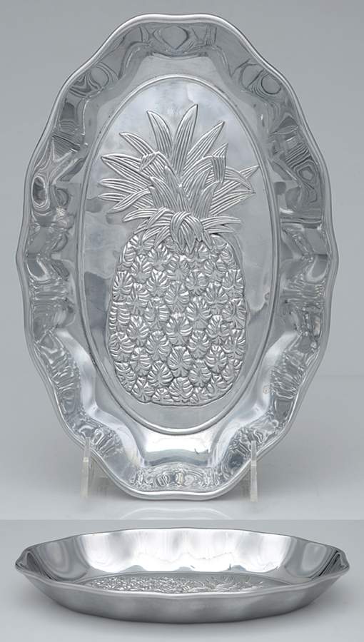 Pineapple (Silverplate, Hollowware) 10" Oval Vegetable by Godinger-1