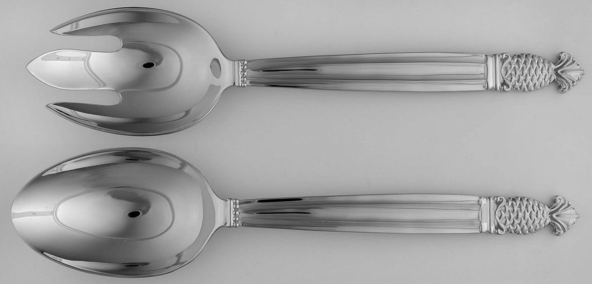 Pineapple (Silverplate) (2 Pc) Solid Salad Set by Godinger-1