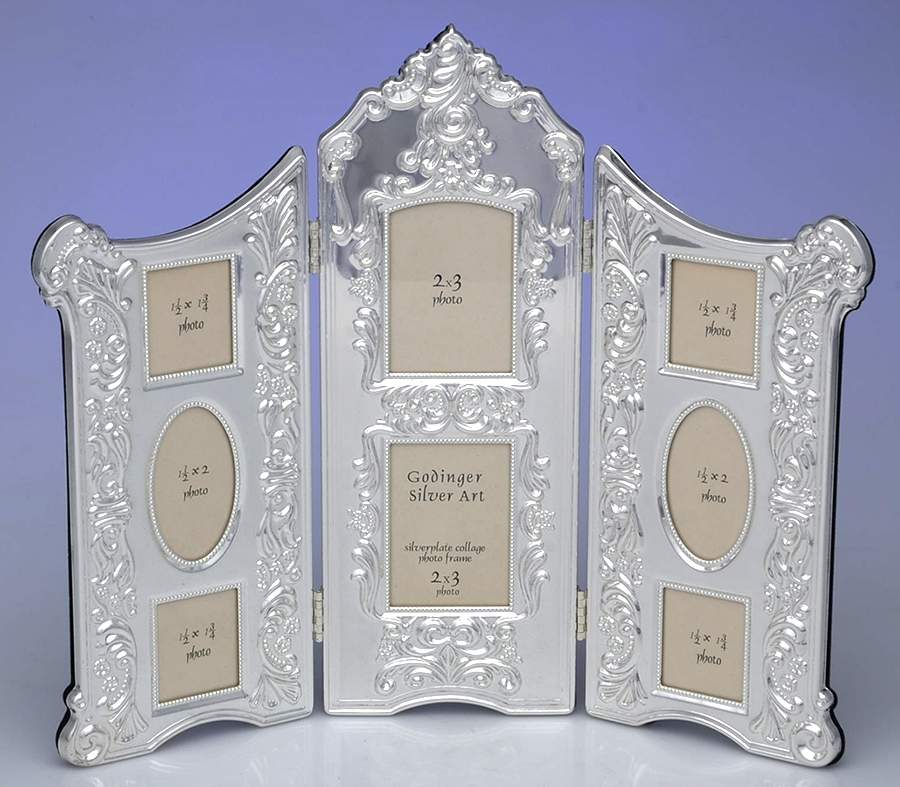 Baroque (Silverplate, Hollowware) Triple Folding Frame by Godinger-1