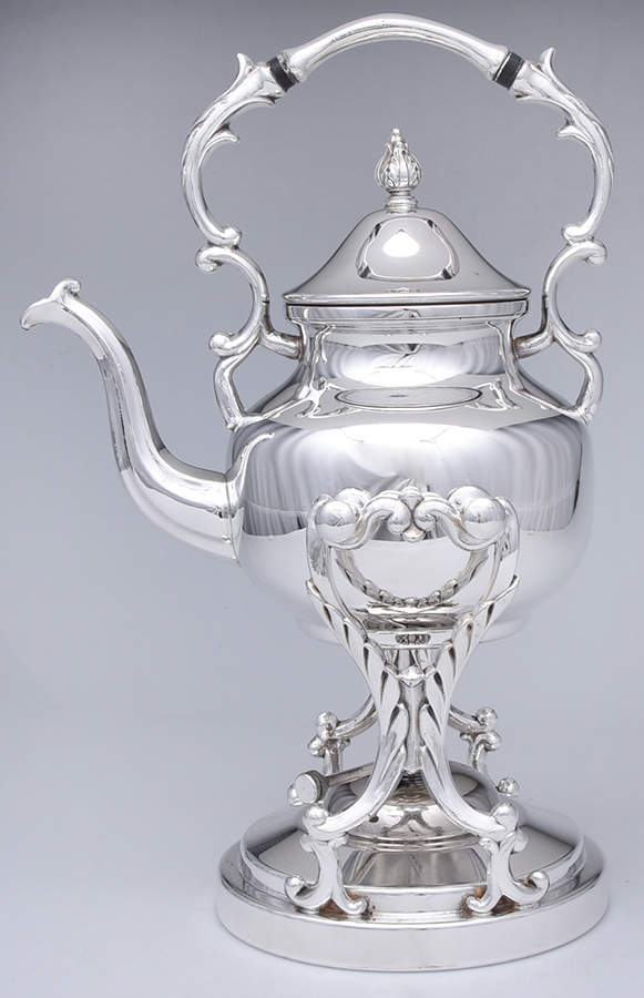 Silverplate Hollowware Kettle, Stand & Burner by Goldfeder Silver Co-1