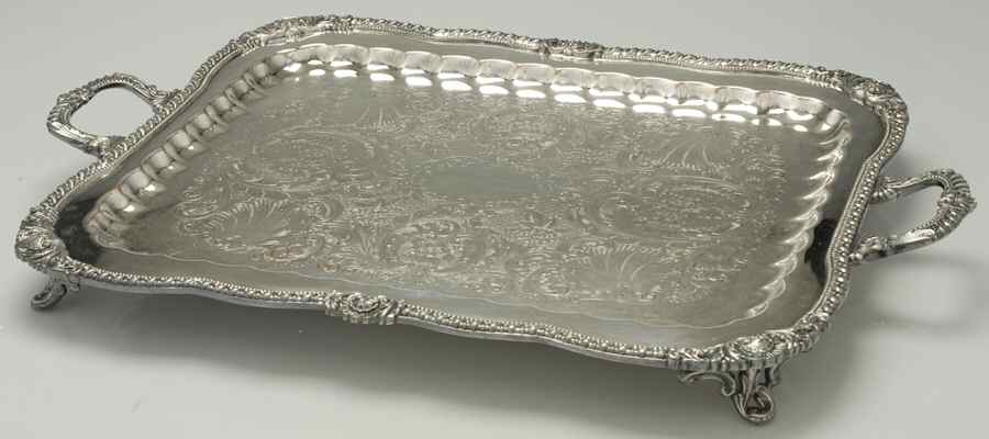 Silverplate Hollowware 20" Waiter Tray by Goldfeder Silver Co-1