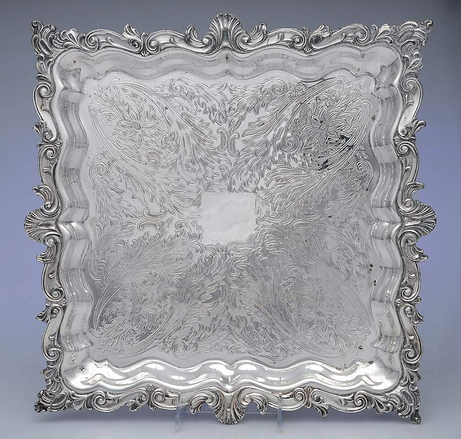 Silverplate Hollowware 14" Square Tray by Goldfeder Silver Co-1