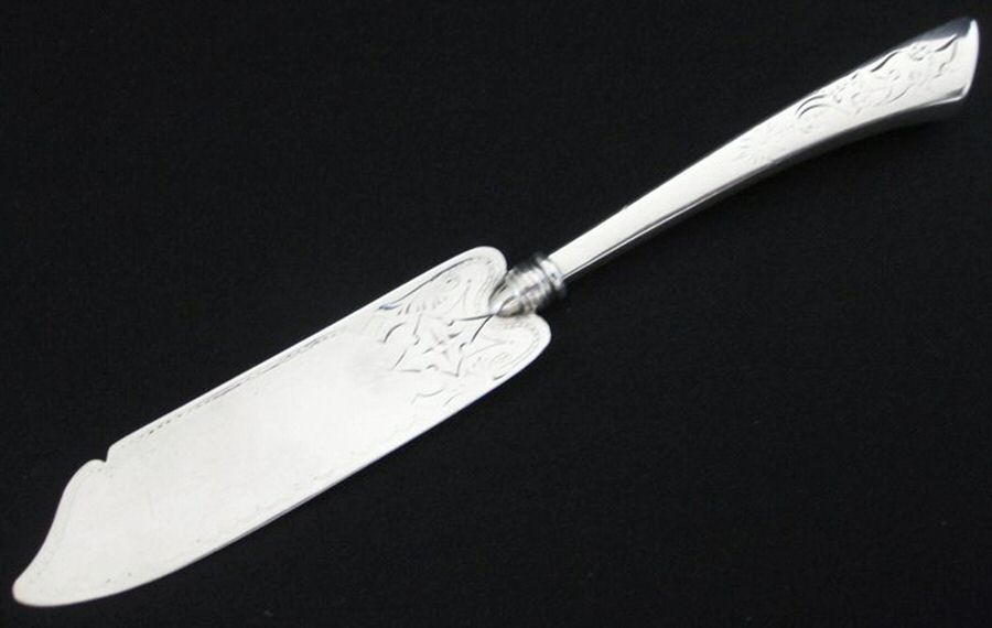 Angelo (Sterling, 1870) Bright Cut Individual Solid Fish Knife by Gorham Silver-1