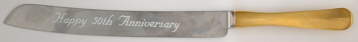 Georgian (Gold Electroplate) Wedding Cake Knife with Stainless Blade by Gerity-1