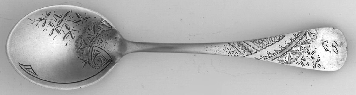 GES39 (Sterling) Ice Cream Spoon Bright Cut by George W Shiebler-1