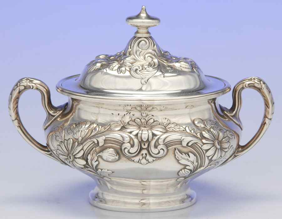 Marguerite (Sterling, Hollowware) Sugar Bowl & Lid by Gorham Silver-1