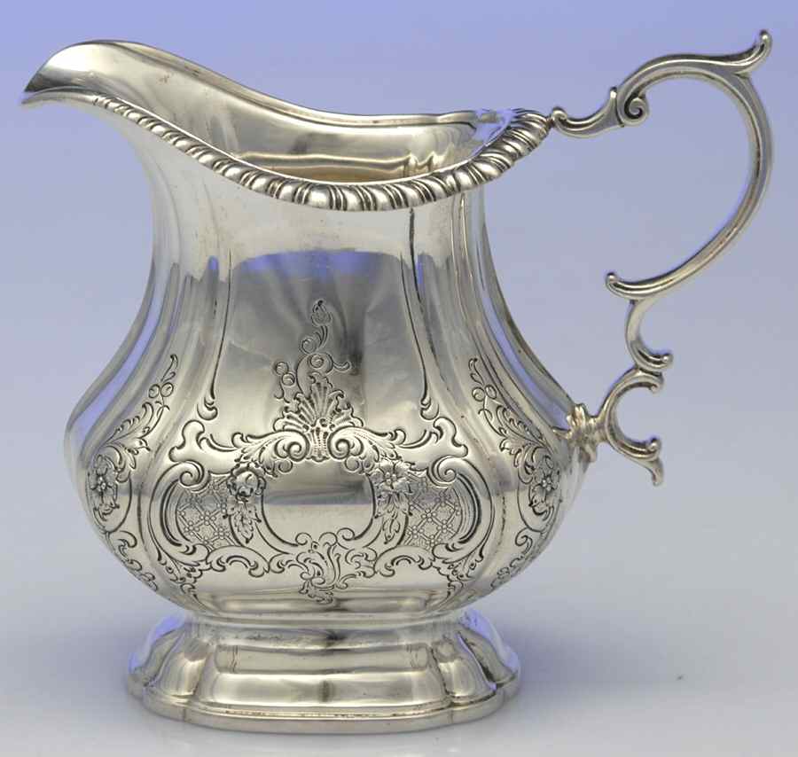 English Gadroon-Gadroon (Strl, Hlwr, Scrls&Flrs) Creamer by Gorham Silver-1