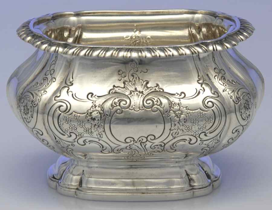 English Gadroon-Gadroon (Strl, Hlwr, Scrls&Flrs) Waste Bowl by Gorham Silver-1
