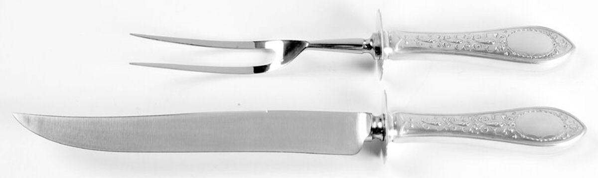 Adam (Sterling, 1922, No Monograms) Large 2-Piece Roast Carving Set w/Stainless Blade by Gorham Silver-1