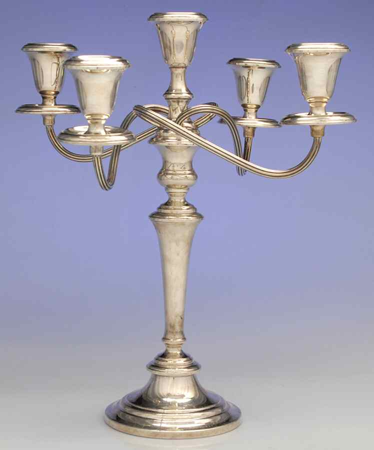 770 (Sterling, Hollowware) 14" 5 Light Weighted Candelabra by Gorham Silver-1