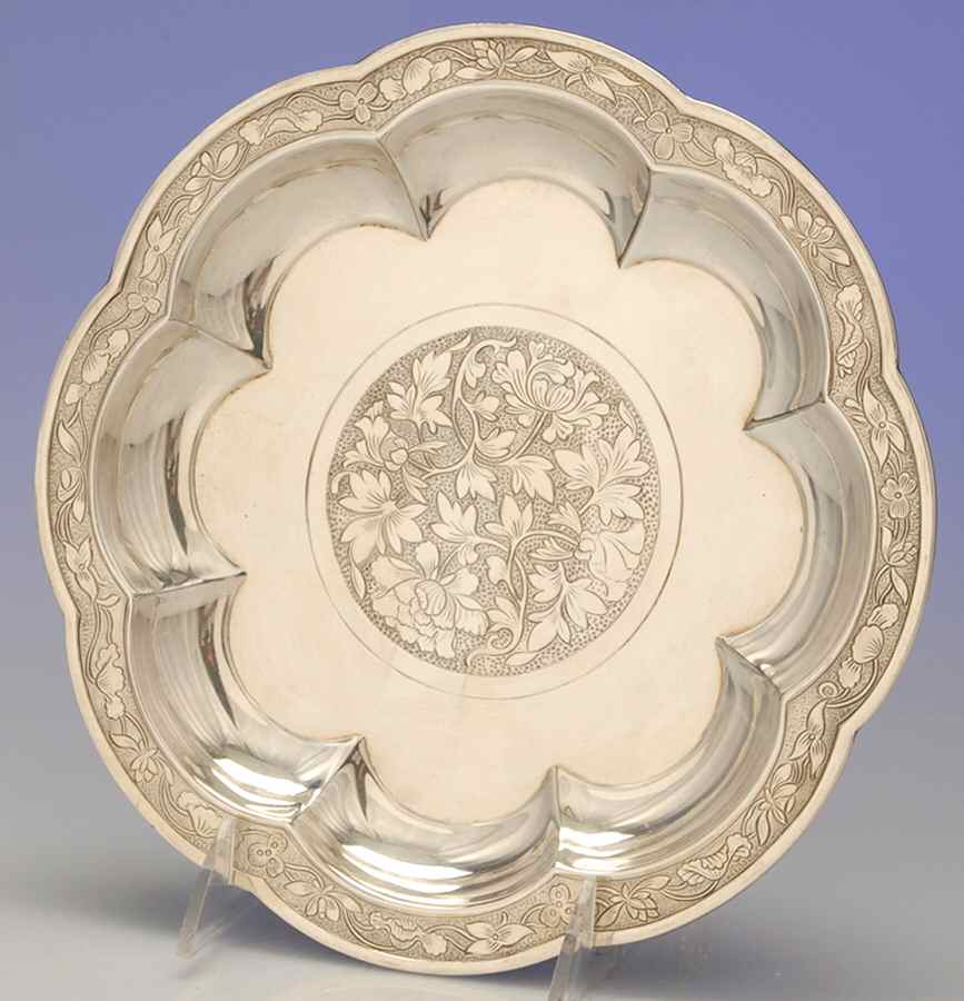 Chinese Plate (Silverplate, Hollowware) 9" Chinese Plate by Gorham Silver-1